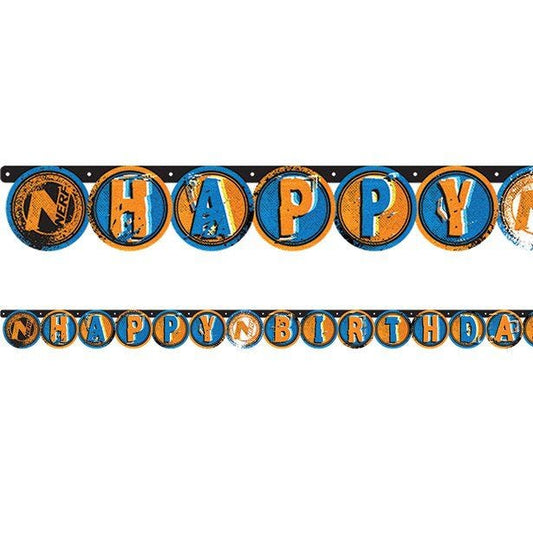 Nerf 'Happy Birthday' Paper Banner - 2.18m