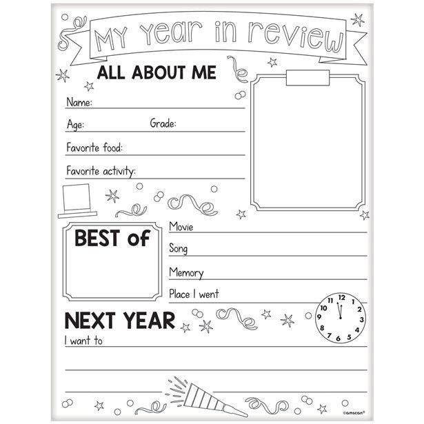 New Year Review Childrens Activity Sheets (30pk)