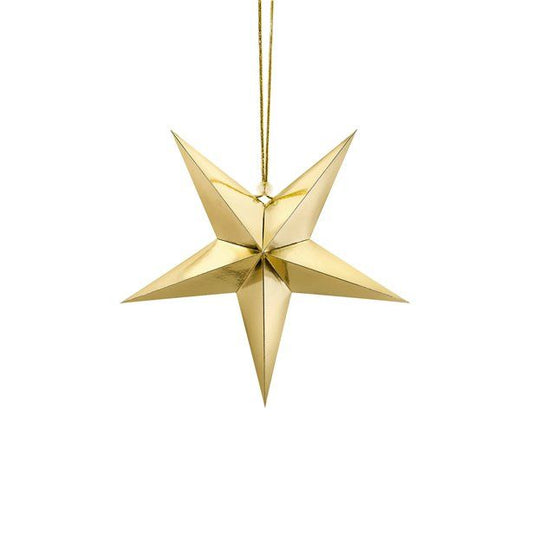 Gold Paper Hanging Star - 30cm