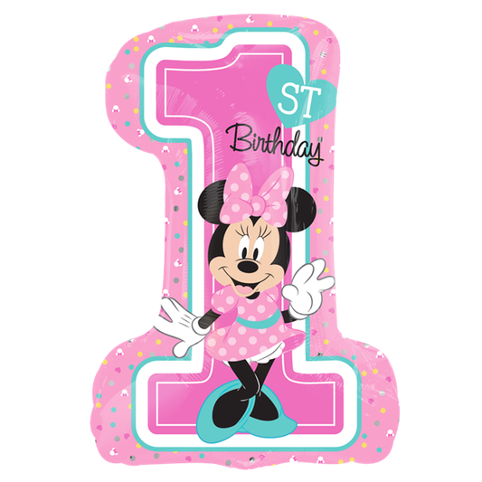 Minnie Mouse 1st Birthday SuperShape Balloon - Foil 28"