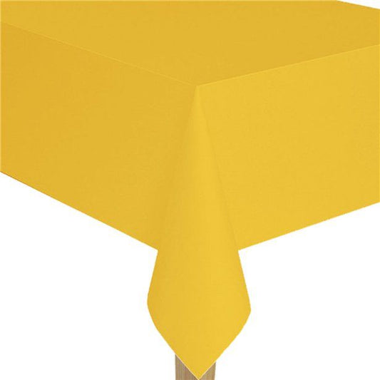 Yellow Plastic Table Cover - 2.8m x 1.4m