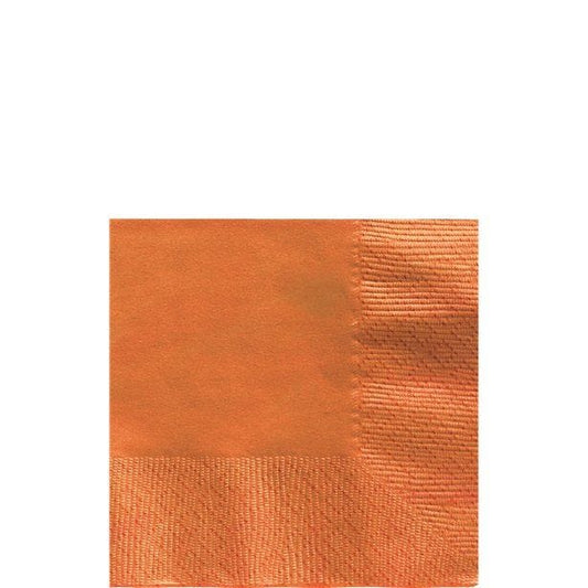 Orange Paper Beverage Napkins - 25cm (20pk)