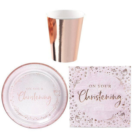 On Your Christening Pink - Super Value Party Pack for 8