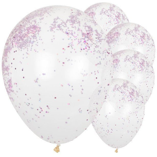 Pamper Party Pink Glitter Latex Balloons - 12" (5pk)