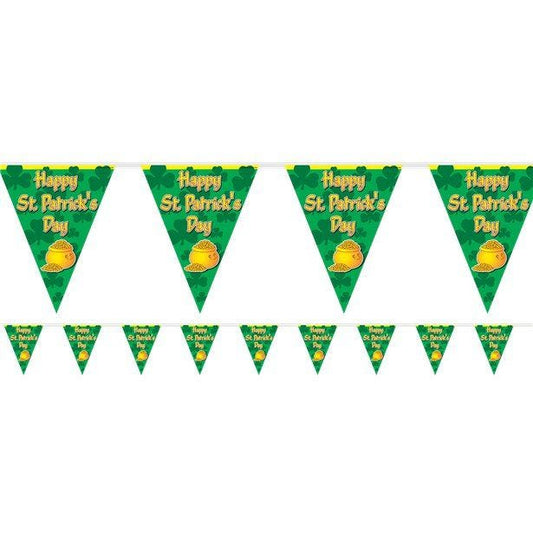 St Patrick's Day Plastic Flag Banner - 3.65m