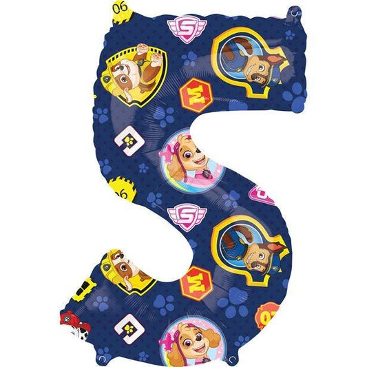 Paw Patrol Number 5 Foil Balloon - 26"