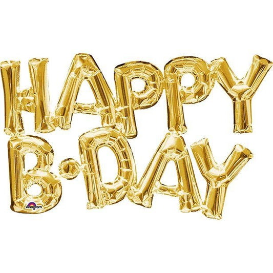 Happy Birthday Gold Foil Phrase Balloon