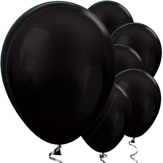 Black Metallic Balloons - 12 Latex Balloons (50pk)