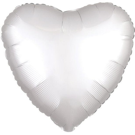 White Heart Satin Luxe Balloon - 18'' Foil - unpackaged