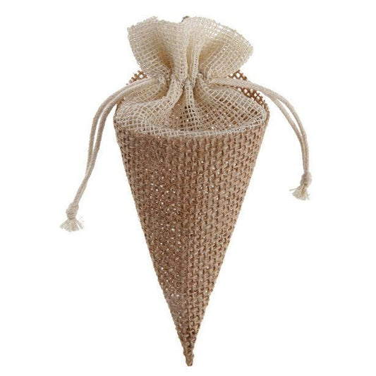 Hessian Cone Favor Bags (4pk)