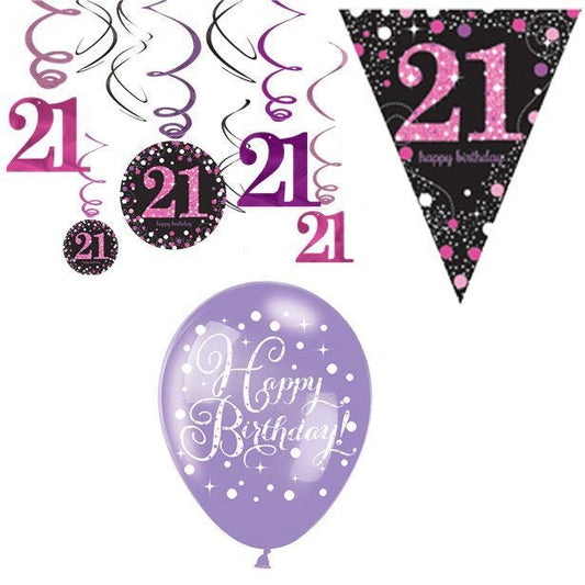 21st Pink Celebration Decorating Kit - Value