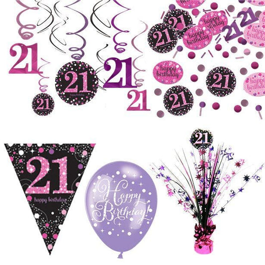 21st Pink Celebration Decorating Kit - Deluxe