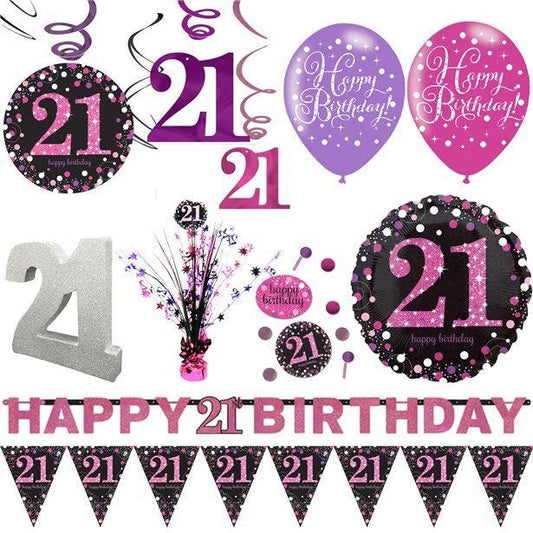 21st Pink Celebration Decorating Kit - Premium