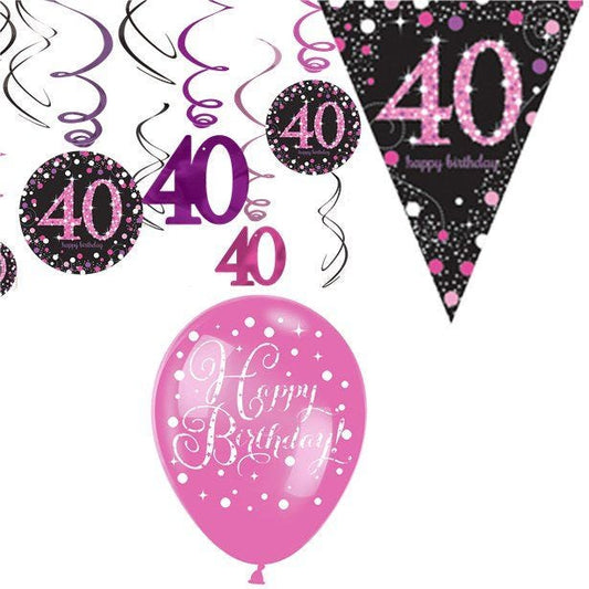 40th Pink Celebration Decorating Kit - Value
