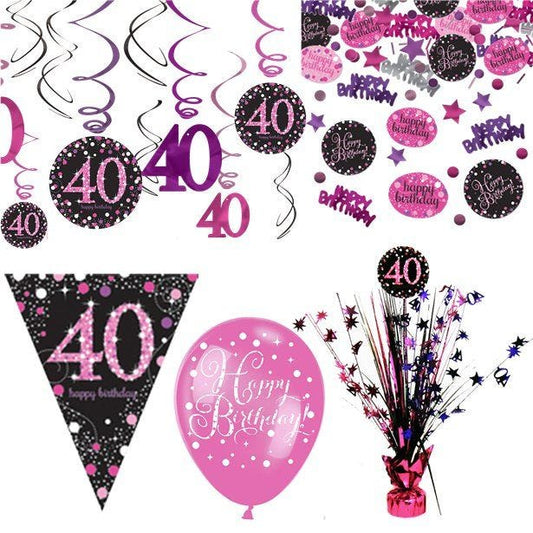 40th Pink Celebration Decorating Kit - Deluxe