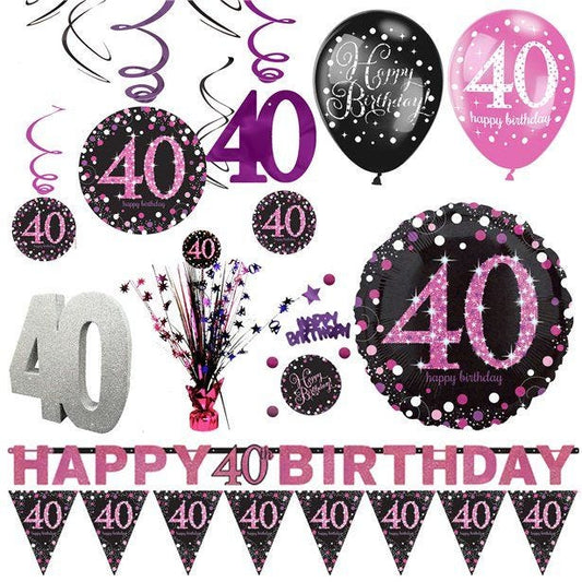 40th Pink Celebration Decorating Kit - Premium