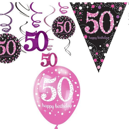 50th Pink Celebration Decorating Kit - Value
