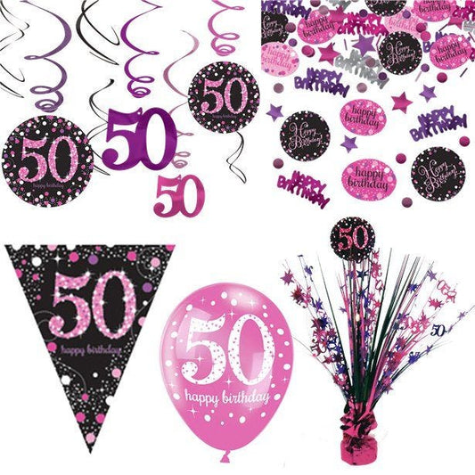 50th Pink Celebration Decorating Kit - Deluxe