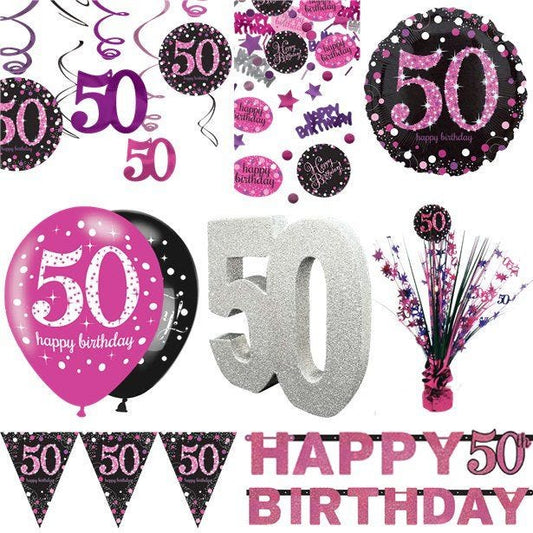 50th Pink Celebration Decorating Kit - Premium