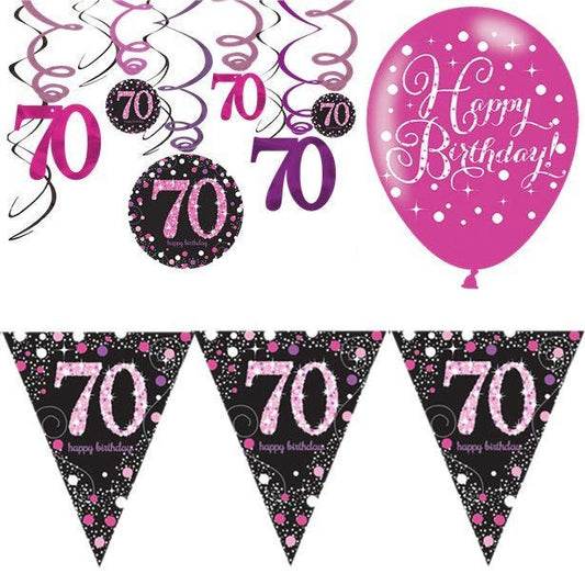 70th Pink Celebration Decorating Kit - Value
