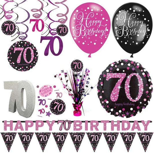70th Pink Celebration Decorating Kit - Premium