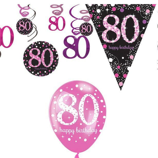 80th Pink Celebration Decorating Kit - Value