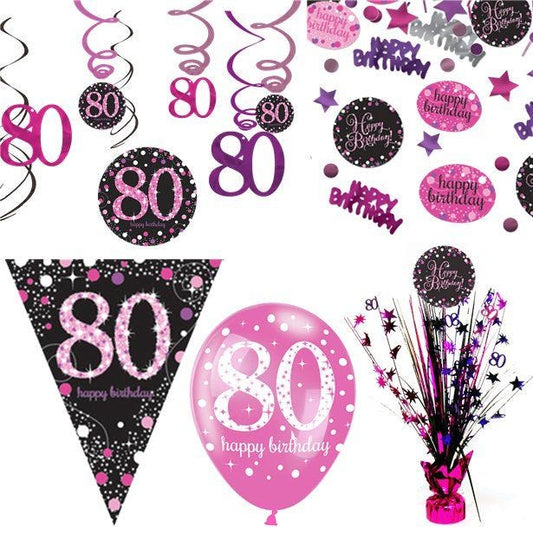 80th Pink Celebration Decorating Kit - Deluxe