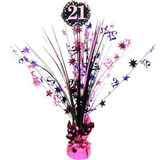 Pink Age 21 Table Centrepiece - 46cm