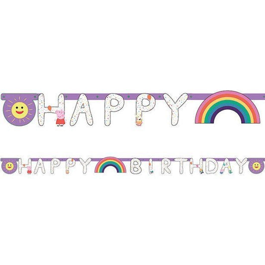 Peppa Pig 'Happy Birthday' Paper Letter Banner - 2.1m x 13cm