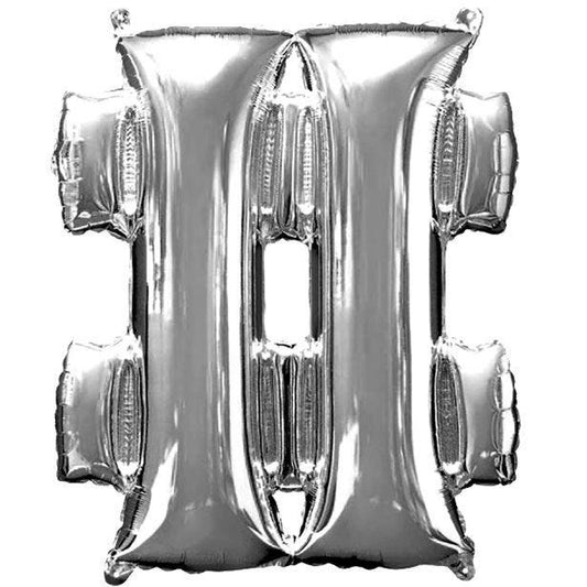 Silver Letter Hashtag Balloon - 16" Foil