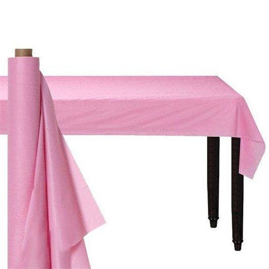 Baby Pink Plastic Banqueting Roll - 30m x 1m