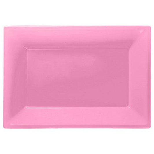 Baby Pink Plastic Serving Platters - 23cm x 32cm (3pk)
