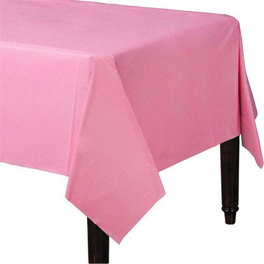 Baby Pink Plastic Table Cover - 1.4m x 2.8m