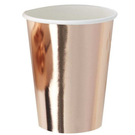 Pick & Mix Rose Gold Foiled Paper Cups - 255ml (8pk)