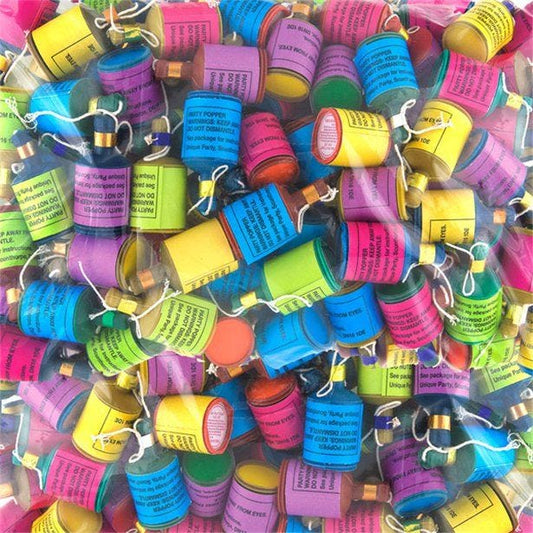 Party Poppers - Assorted Colours (100pk)
