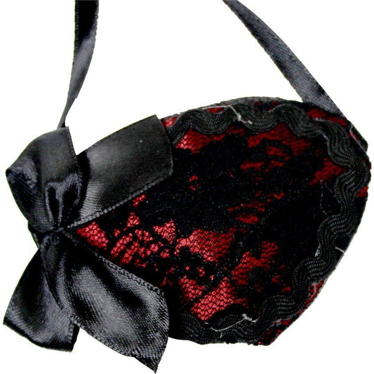 Red Pirate Eye Patch with Black Lace