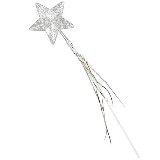 Silver Glitter Star Wand - 45cm
