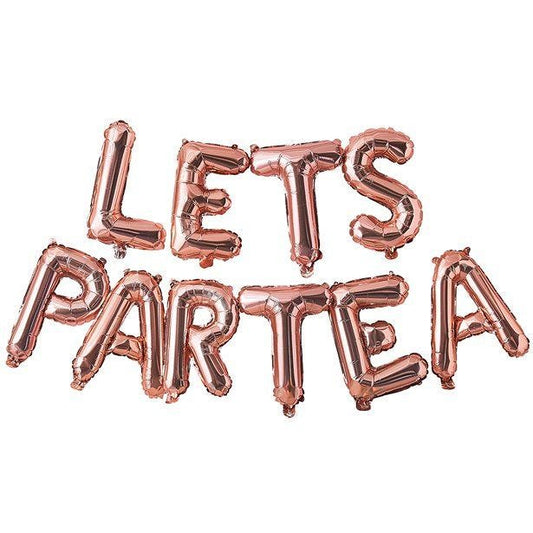 Rose Gold 'LETS PARTEA' Balloon Bunting