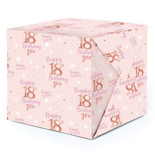 18th Birthday Glitz & Glamour Personalised Wrapping Paper - 62 x 100cm Sheet