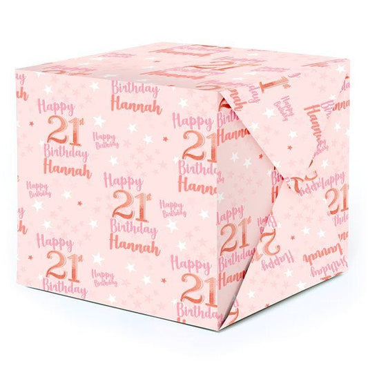 21st Birthday Glitz & Glamour Personalised Wrapping Paper - 62 x 100cm Sheet