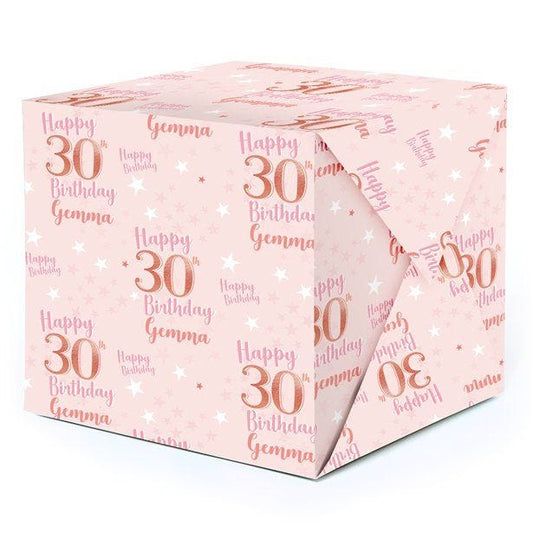 30th Birthday Glitz & Glamour Personalised Wrapping Paper - 62 x 100cm Sheet
