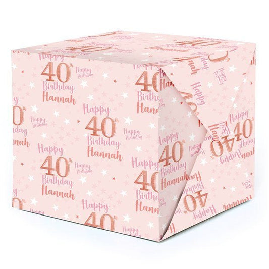40th Birthday Glitz & Glamour Personalised Wrapping Paper - 62 x 100cm Sheet