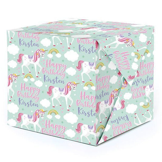 Magical Unicorn Personalised Wrapping Paper - 62 x 100cm Sheet