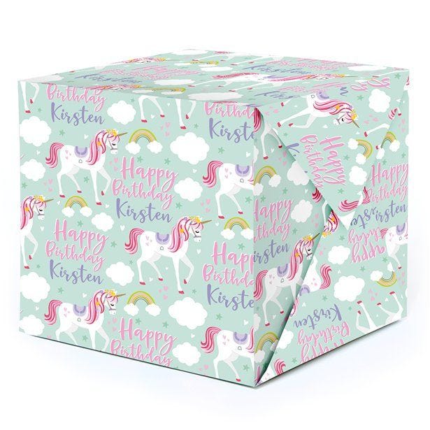 Magical Unicorn Personalised Wrapping Paper - 62 x 100cm Sheet