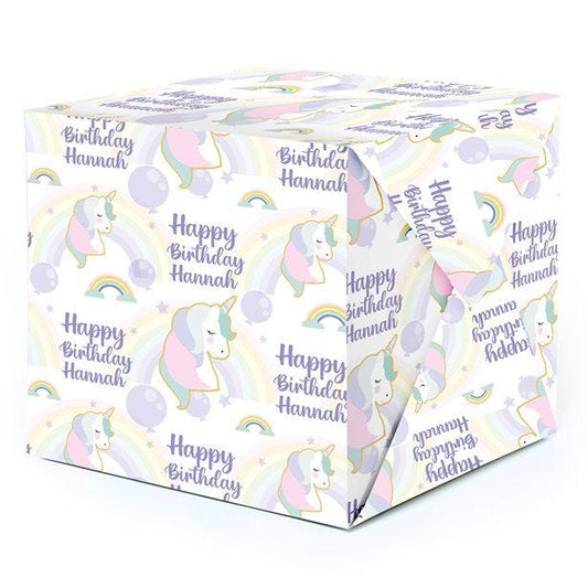 Unicorn Wishes Personalised Wrapping Paper- 62 x 100cm Sheet