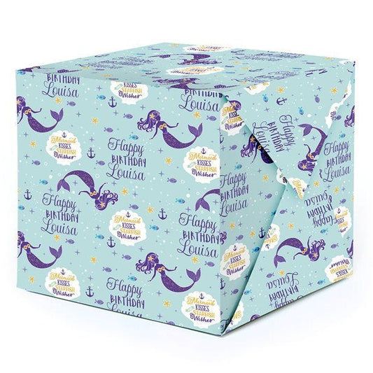Mermaid Wishes Personalised Wrapping Paper- 62 x 100cm Sheet