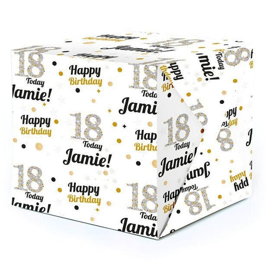 18th Sparkling Celebration Personalised Wrapping Paper - 62 x 100cm Sheet