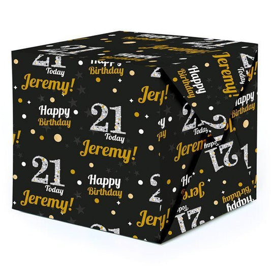 21st Sparkling Celebration Personalised Wrapping Paper - 62 x 100cm Sheet