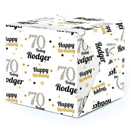 70th Sparkling Celebration Personalised Wrapping Paper - 62 x 100cm Sheet