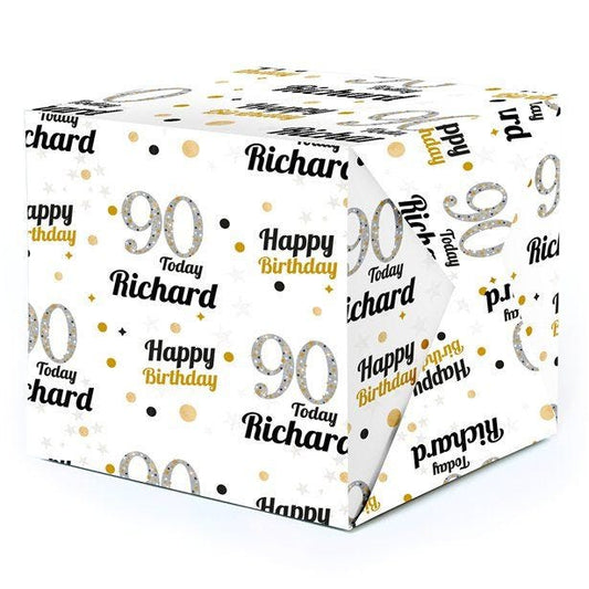 90th Sparkling Celebration Personalised Wrapping Paper - 62 x 100cm Sheet
